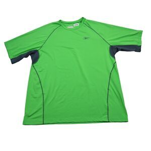 Reebok Shirt Mens XL Extra Green Stretch Workout Gym Running Work Cross Fit Tee